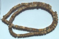 16 inch strand of 4x4mm Picture Jasper Cubes